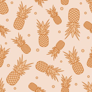 Ananas ile Seamless modeli. Tropikal meyve. Yaz arka plan.