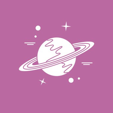 Halka sistemi ile gezegen Satürn vektör Illustration. Astronomi uygulamalar, Web siteleri, tasarım Yazdır.