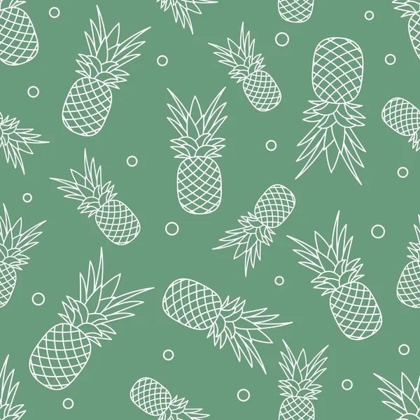 Seamless Pattern Pineapples Tropical Fruit Summer Background — Stock Vector