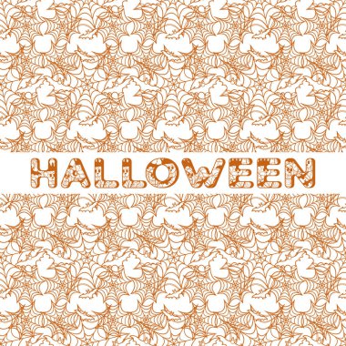 Cadılar Bayramı vektör seamless modeli ile web ve yarasa. Parti kartı, sarma, kumaş, yazdırma için tasarım.