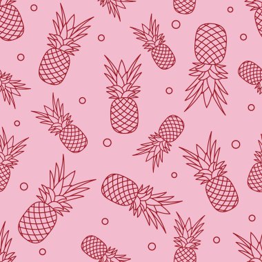 Ananas ile Seamless modeli. Tropikal meyve. Yaz arka plan.