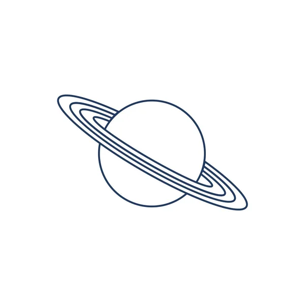 Vektorillustration Planeten Saturnus Med Ringsystem Design För Astronomi Appar Webbplatser — Stock vektor
