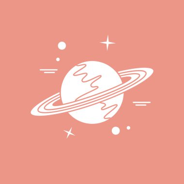 Halka sistemi ile gezegen Satürn vektör Illustration. Astronomi uygulamalar, Web siteleri, tasarım Yazdır.