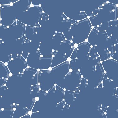 Moleküller ve iletişim yapıları ile Seamless modeli. Bilimsel kavram. Tıp, kimya, Fen arka plan.