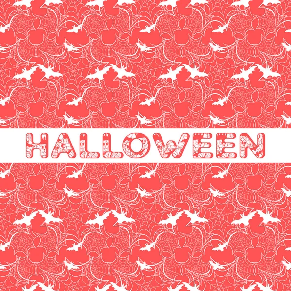 Modello Senza Cuciture Vettore Halloween Con Web Pipistrello Design Biglietto — Vettoriale Stock