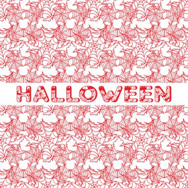 Cadılar Bayramı vektör seamless modeli ile web ve yarasa. Parti kartı, sarma, kumaş, yazdırma için tasarım.