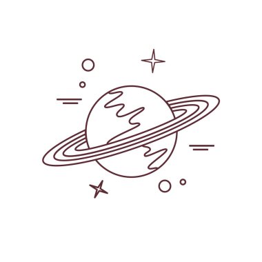 Halka sistemi ile gezegen Satürn vektör Illustration. Astronomi uygulamalar, Web siteleri, tasarım Yazdır.