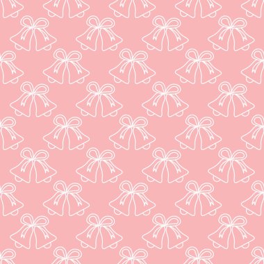 Vektör çan ile seamless modeli. Noel ve yeni yıl 2019 arka plan. Ambalaj Kağıt, kumaş ve diğer yazdırma için tasarım.