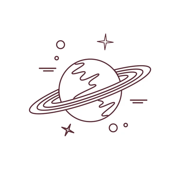 Ilustração Vetorial Planeta Saturno Com Sistema Anéis Design Para Aplicativos — Vetor de Stock
