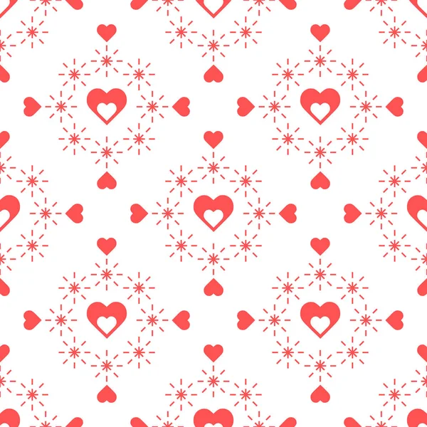 Mignon Motif Sans Couture Avec Des Cœurs Joyeuse Saint Valentin — Image vectorielle