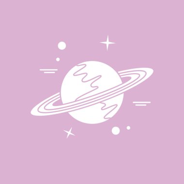 Halka sistemi ile gezegen Satürn vektör Illustration. Astronomi uygulamalar, Web siteleri, tasarım Yazdır.