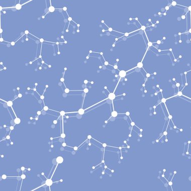 Moleküller ve iletişim yapıları ile Seamless modeli. Bilimsel kavram. Tıp, kimya, Fen arka plan.