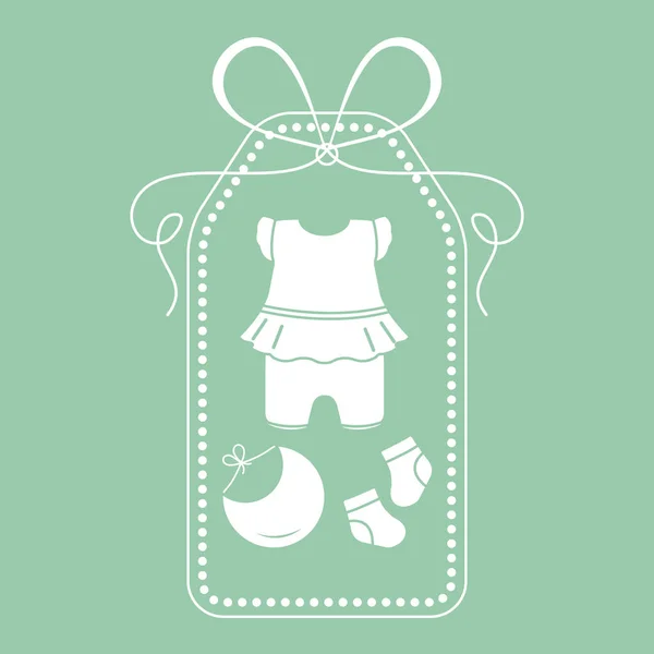 Illustration Vectorielle Avec Vêtements Bébé Bavoir Chaussettes Body Choses Nécessaires — Image vectorielle