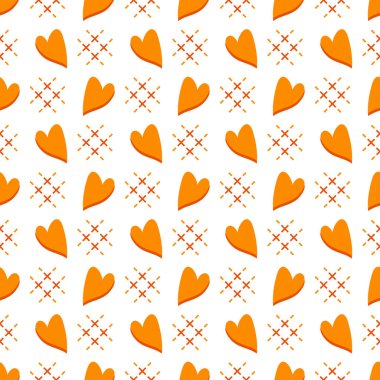 Yürekleri şirin seamless modeli. Sevgililer günün kutlu olsun. Romantik arka plan. Tasarım parti kartı, kağıt, ambalaj, kumaş için.