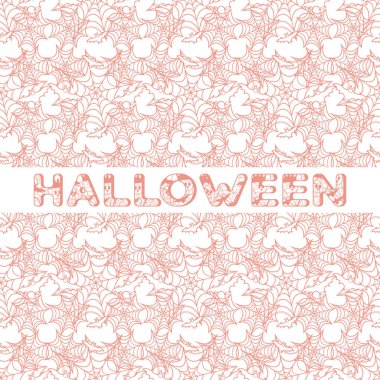 Cadılar Bayramı vektör seamless modeli ile web ve yarasa. Parti kartı, sarma, kumaş, yazdırma için tasarım.