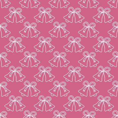 Vektör çan ile seamless modeli. Noel ve yeni yıl 2019 arka plan. Ambalaj Kağıt, kumaş ve diğer yazdırma için tasarım.