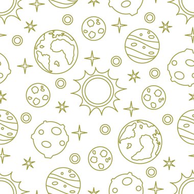 Güneş, gezegenler, yıldızlar ile Seamless modeli. Uzay araştırmaları. Astronomi. Bilim