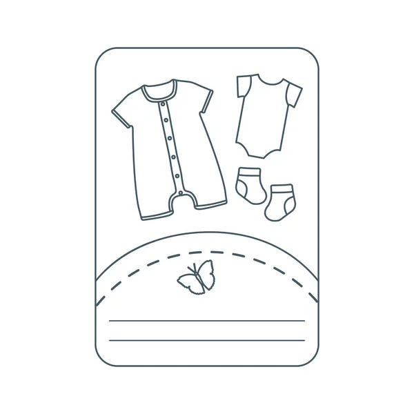 Ilustración Vectorial Con Ropa Bebé Deslizamiento Calcetines Body Cosas Necesarias — Archivo Imágenes Vectoriales