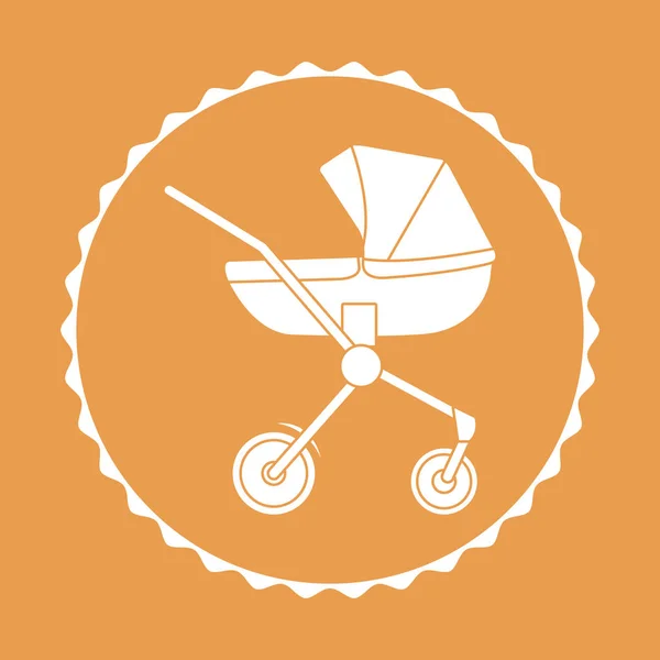 Vector Illustration Baby Carriage Things Necessary Newborns Pram Baby Stroller — Stock Vector