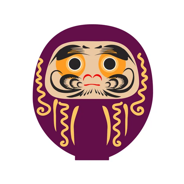 Daruma Muñeca Tradicional Japonesa Juguete Roly Poly Ritual Anual Año — Vector de stock