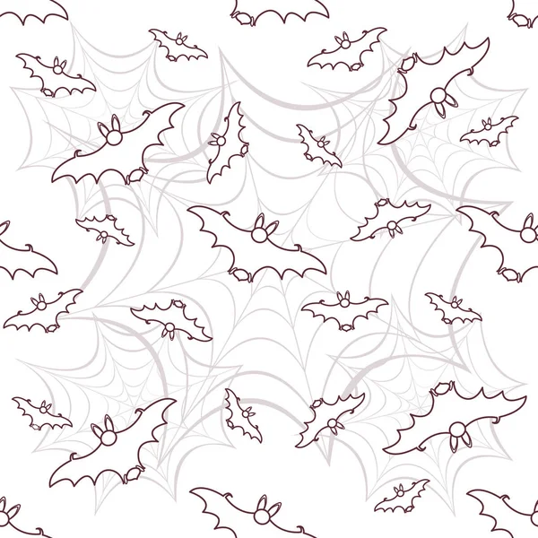 Modèle Sans Couture Vectoriel Halloween 2019 Avec Bande Chauve Souris — Image vectorielle