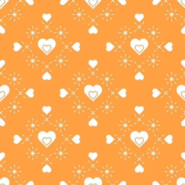 Cute Seamless Pattern Hearts Happy Valentine Day Romantic Background Design — Stock Vector