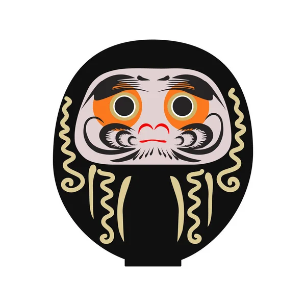 Daruma Muñeca Tradicional Japonesa Juguete Roly Poly Ritual Anual Año — Vector de stock