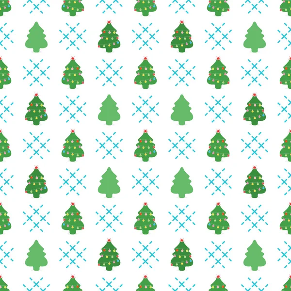 幸せな新しい年 2019年およびクリスマスはベクトル イラストです シームレスなパターンと飾られたクリスマス ツリー — ストックベクタ