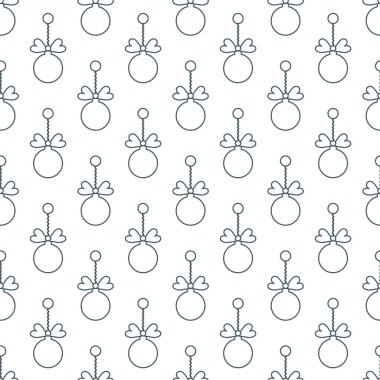 Mutlu yeni yıl 2019 ve Noel seamless modeli. Noel topları ile kış illüstrasyon. Başlık sayfası, poster veya baskı için tasarım.