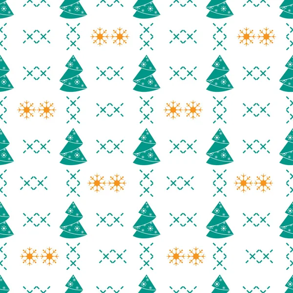 Boldog Évet 2019 Karácsonyi Vektoros Illusztráció Varrat Nélküli Mintát Karácsonyfa — Stock Vector