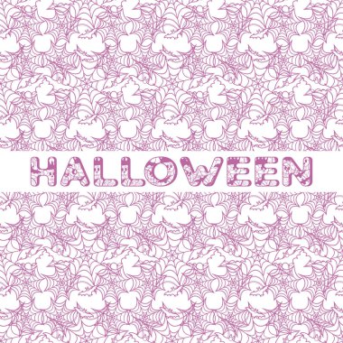 Cadılar Bayramı vektör seamless modeli ile web ve yarasa. Parti kartı, sarma, kumaş, yazdırma için tasarım.