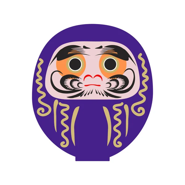 Daruma Muñeca Tradicional Japonesa Juguete Roly Poly Ritual Anual Año — Vector de stock