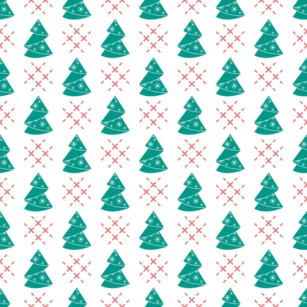 幸せな新しい年 2019年およびクリスマスはベクトル イラストです クリスマス ツリーとのシームレスなパターン 折り畳まれた折り紙 — ストックベクタ