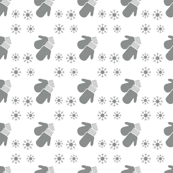 Vektör kış seamless modeli ile kar taneleri, mittens. Noel ve yeni yıl 2019 arka plan. Tasarım için sarma, kumaş, yazdırma.