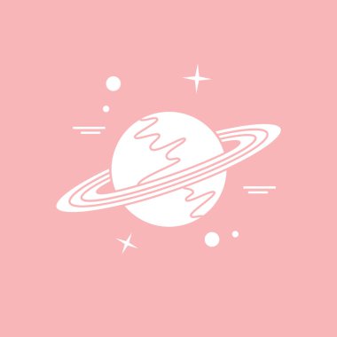 Halka sistemi ile gezegen Satürn vektör Illustration. Astronomi uygulamalar, Web siteleri, tasarım Yazdır.