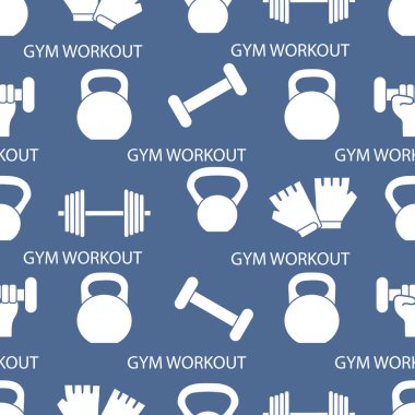 Kol dumbbells ile Seamless modeli dumbbells, eldiven, ile. Spor arka plan. Halter ekipman.