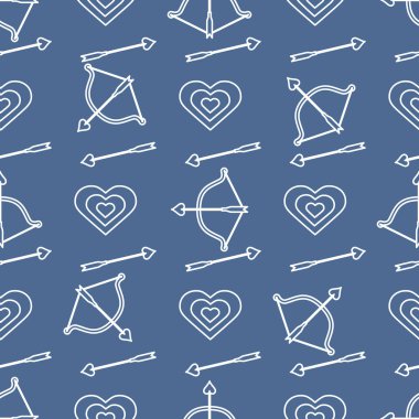 Yay, ok, hedef, kalpleri ile Seamless modeli. Tebrik kartı Sevgililer günün kutlu olsun. Romantik arka plan. Başlık sayfası, poster veya baskı için tasarım.