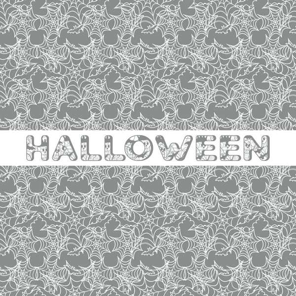Modello Senza Cuciture Vettore Halloween Con Web Pipistrello Design Biglietto — Vettoriale Stock