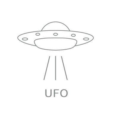 UFO vektör çizim. Uzaylı uzay gemisi. Fütüristik bilinmeyen uçan cisim. Dünya Ufo günü.