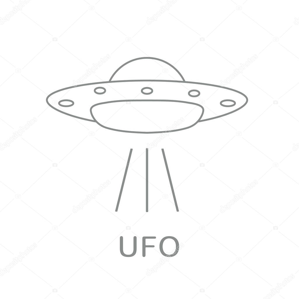 UFO vector illustration. Alien space ship. Futuristic unknown flying object. World UFO day.