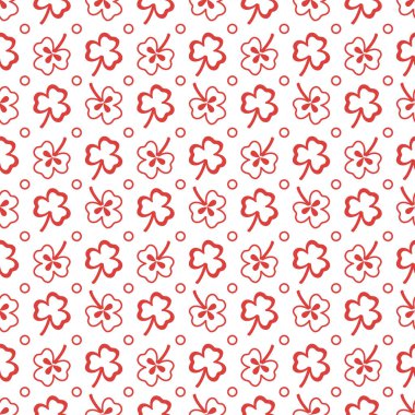 Yonca yaprağı ile Seamless modeli. Shamrock arka plan. Aziz Patrick günü. Banner için tasarım ve baskı.