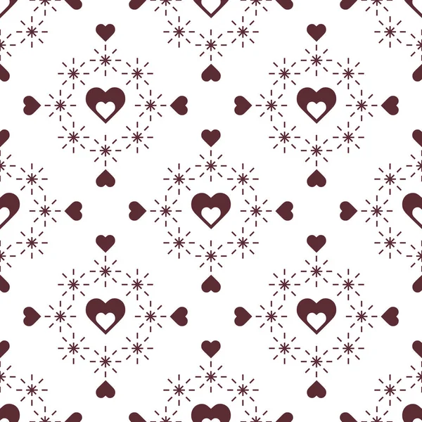 Niedliche Nahtlose Muster Mit Herzen Glücklicher Valentinstag Romantischer Hintergrund Design — Stockvektor