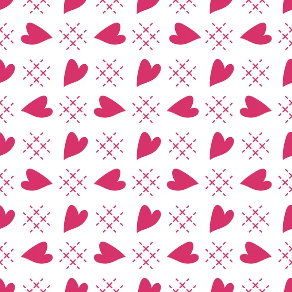 Padrão Sem Costura Bonito Com Corações Feliz Dia Dos Namorados —  Vetores de Stock