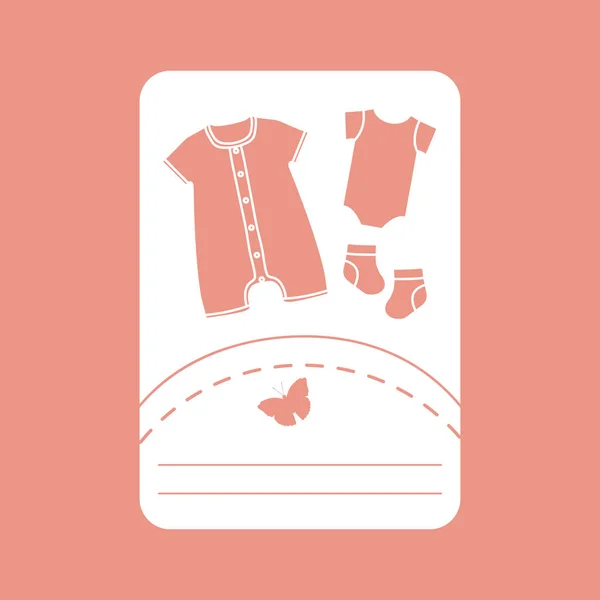 Vectorillustratie Met Kleren Van Baby Slip Sokken Romper Dingen Die — Stockvector