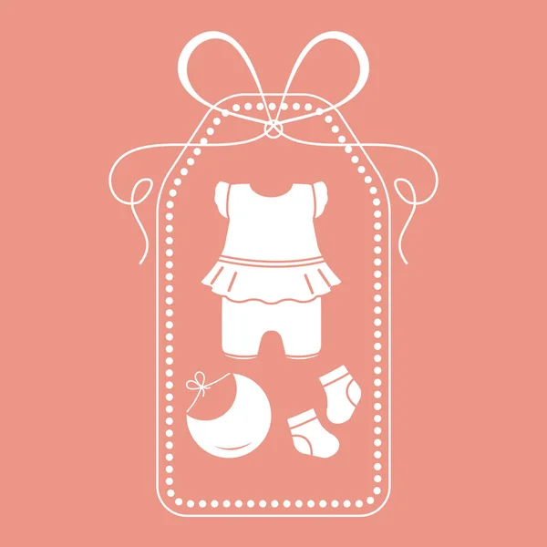 Vectorillustratie Met Kleren Van Baby Broek Sokken Romper Dingen Die — Stockvector