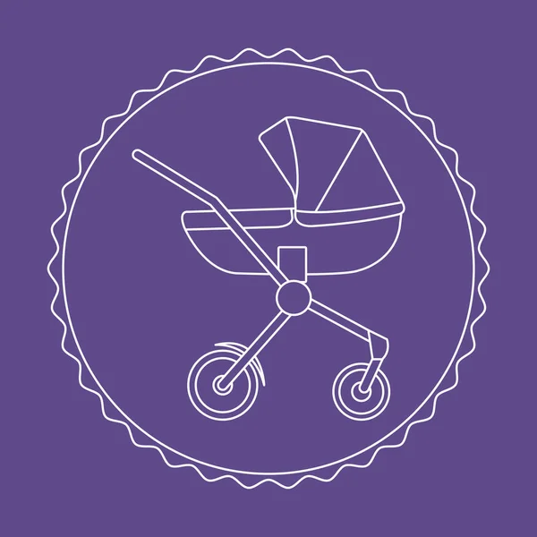 Vector Illustration Baby Carriage Things Necessary Newborns Pram Baby Stroller — Stock Vector