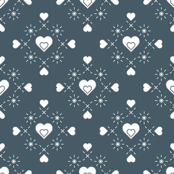 Mignon Motif Sans Couture Avec Des Cœurs Joyeuse Saint Valentin — Image vectorielle