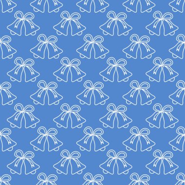 Vektör çan ile seamless modeli. Noel ve yeni yıl 2019 arka plan. Ambalaj Kağıt, kumaş ve diğer yazdırma için tasarım.