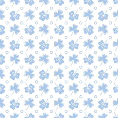 Yonca yaprağı ile Seamless modeli. Shamrock arka plan. Aziz Patrick günü. Banner için tasarım ve baskı.