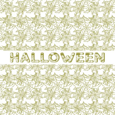 Cadılar Bayramı vektör seamless modeli ile web ve yarasa. Parti kartı, sarma, kumaş, yazdırma için tasarım.